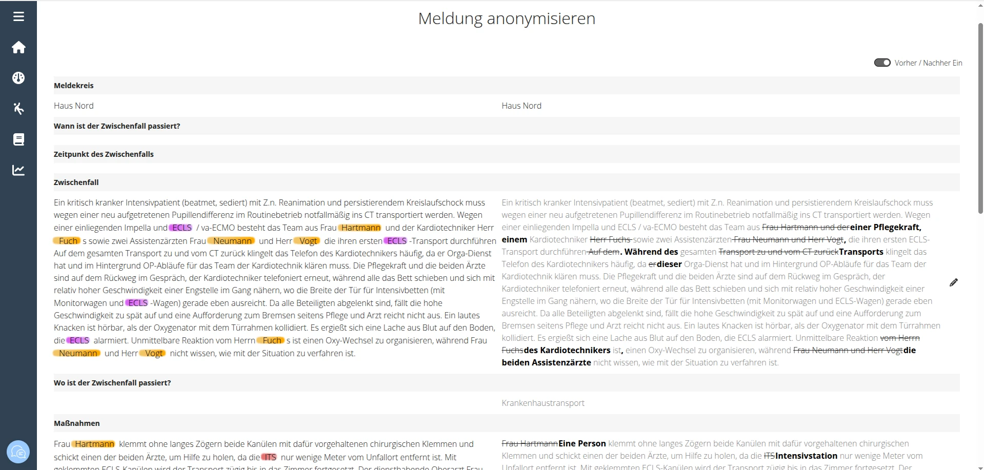 Screenshot - Anonymisierung Meldung